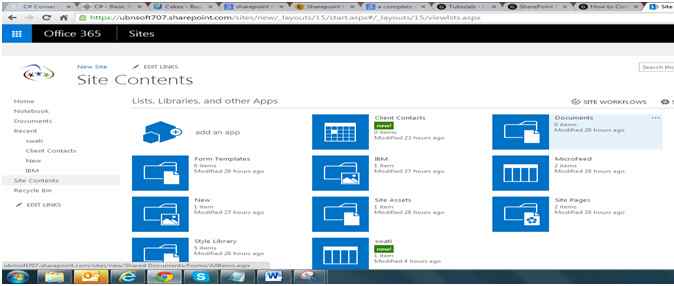 find new Subsite link