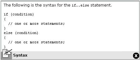 If else Statement Syntax