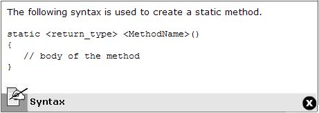 Static Method Syntax