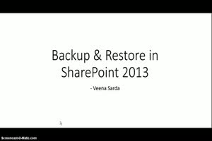 Backup and Restore in SharePoint 2013