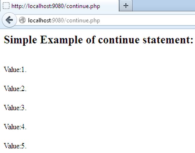 Simple Continue statement in php.jpg