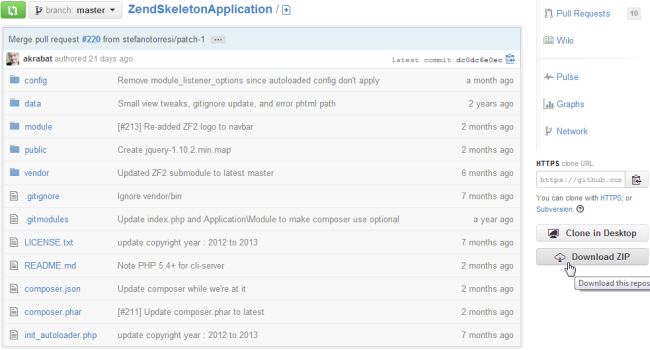 zend skeleton application setup step3
