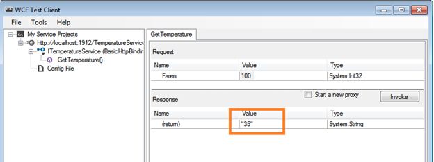 WCF Service Returning Value