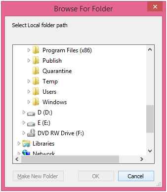 select local folder