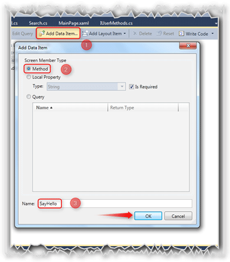 LightSwitch methods from Silverlight Application