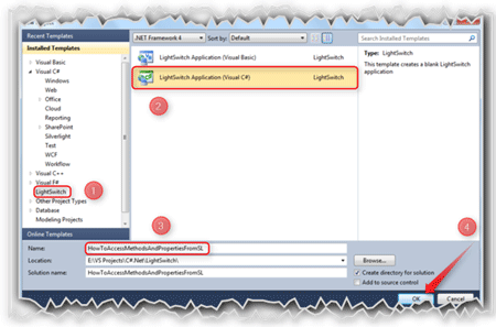 LightSwitch methods from Silverlight Application