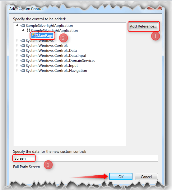 Adding Silverlight Button Usercontrol to LightSwitch App