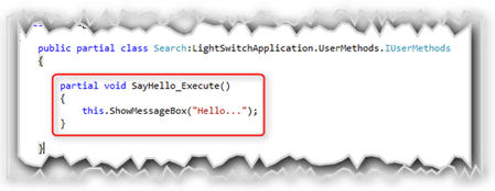 Editing LightSwitch Method