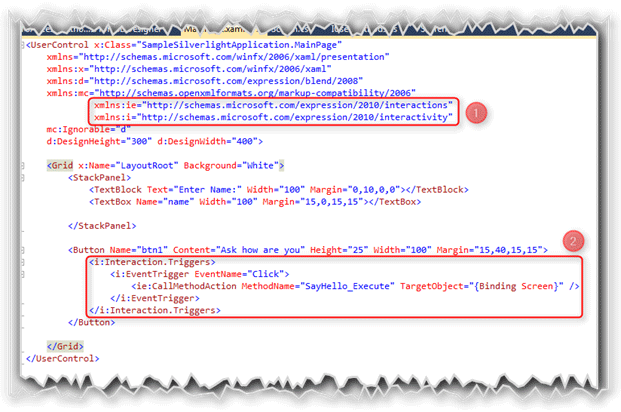 Xaml for the Usercontrol