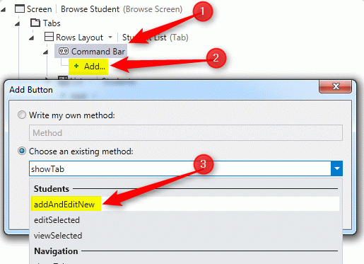 Command Bar in HTML Screen