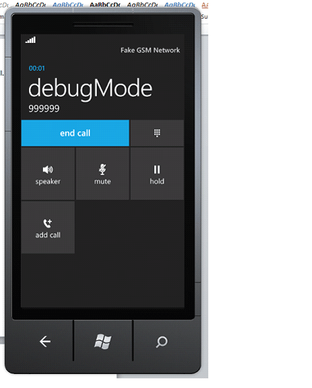 Windows Phone 7 call