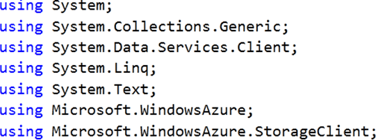 CRUD operation on Windows Azure table storage as WCF Service