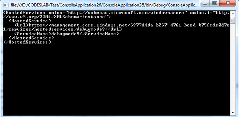 XML response in Windows Azure