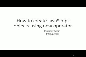 Video : How to Create Object using New ope...