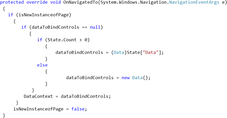 Restore and Preserve Page State for Windows Phone 7.5 or Mango Phone