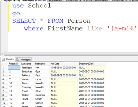 SQURE Bracket in sql server