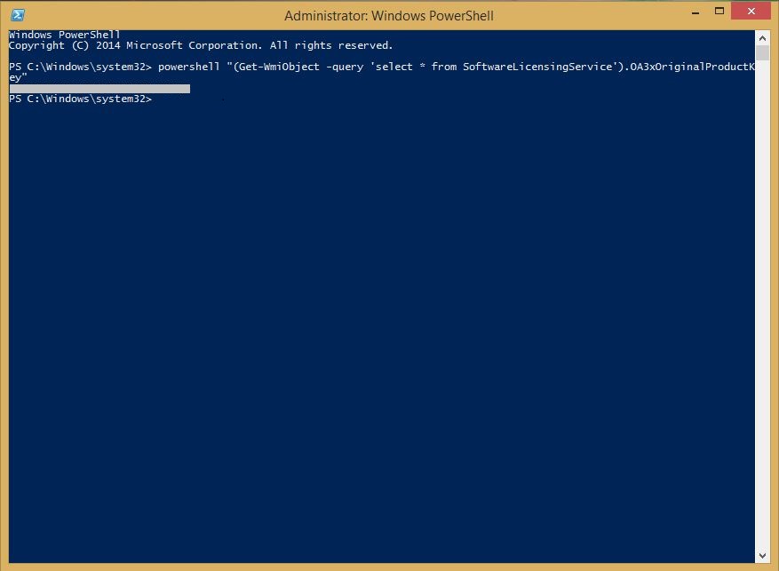 WindowsProductKeyByPowerShell