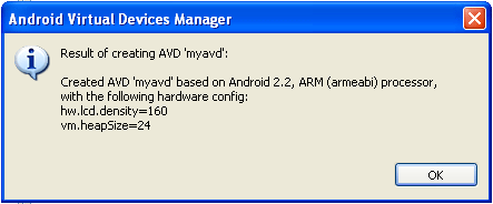 message- avd created