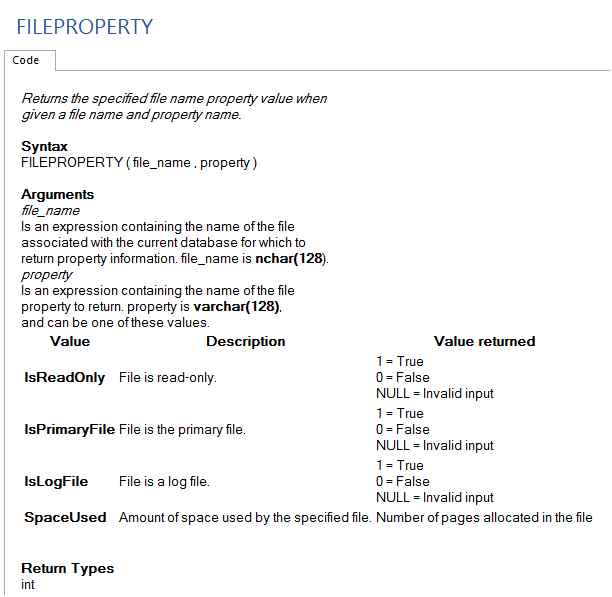 FILEPROPERTY