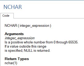 NCHAR 