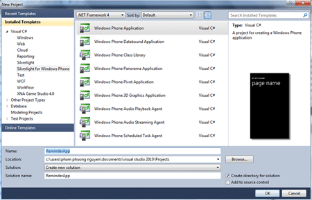Reminder Application In Windows Phone Mango