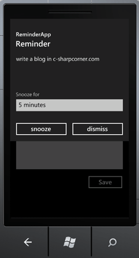 Reminder Application In Windows Phone Mango