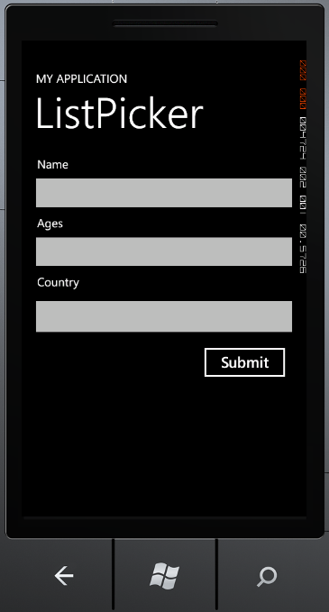 Listpicker in Windows Phone