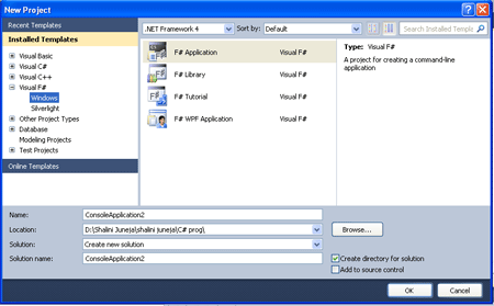 New Project Dialog Box