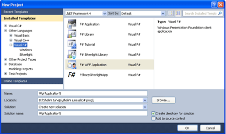 New Project Dialog Box