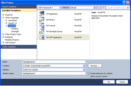 New Project Dialog Box