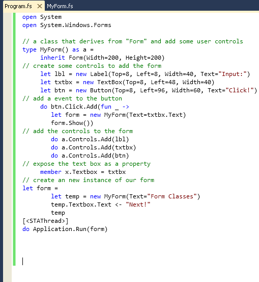 Form Classes Example