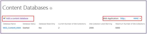 Add a new content database