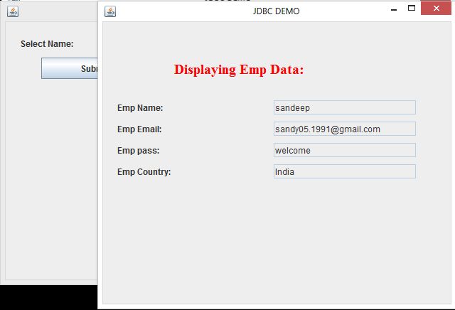 Display sandeep data