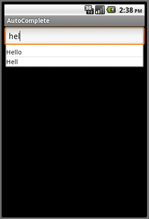 AutoCompleteTextView in android