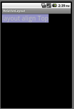 layout alignParentTop