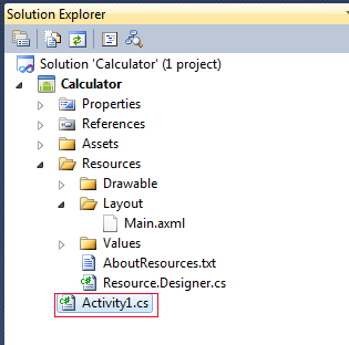 avtivity1 class in android application
