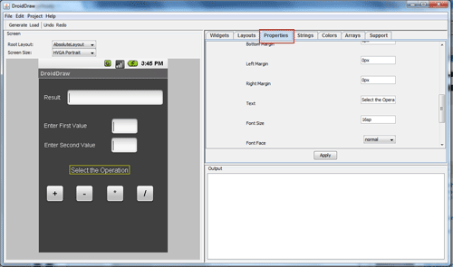 set property in droiddraw