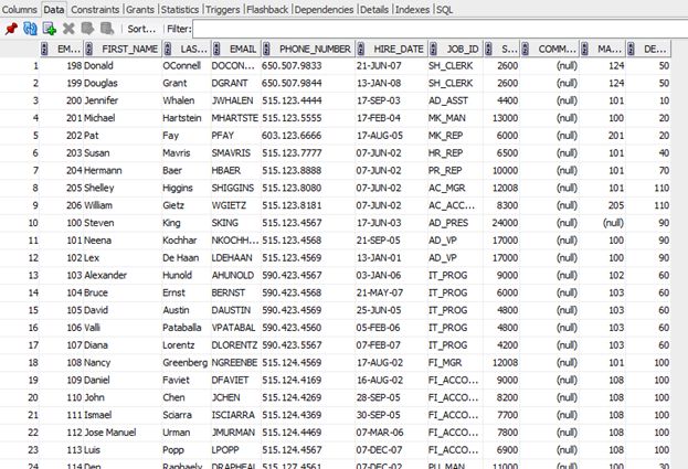 Employee Table Schema