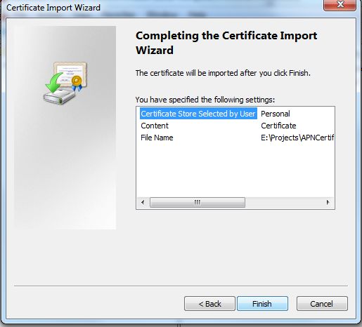 choose certificate import store in MMC