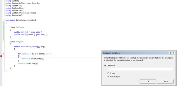 breakpoint has changed condition