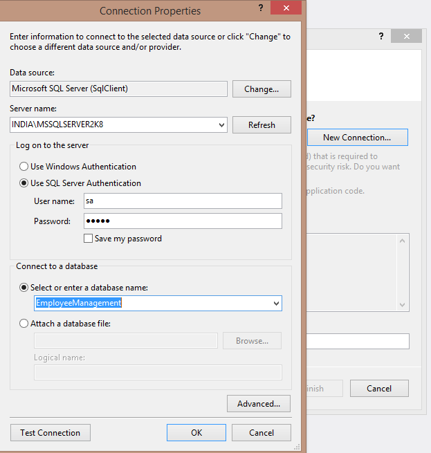 connection properties