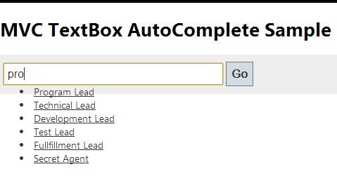 AutoComplete Textbox in MVC