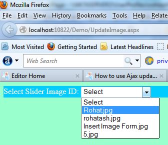 Image name with DropdownList