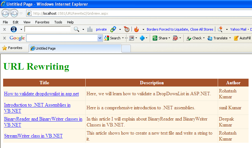 gridview with database record