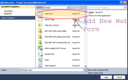 Add Web Form