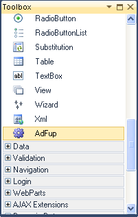 Upload control in toolbox