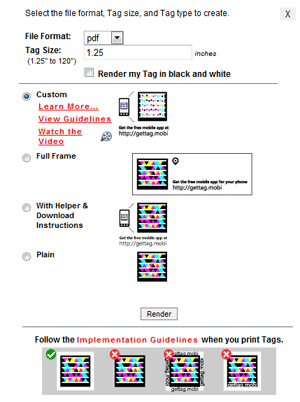 Tag Rendering Dialog