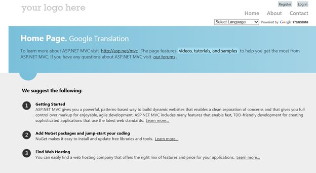Running the site with Widget Loaded