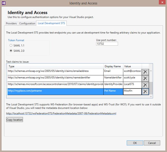 Local Development STS Tab