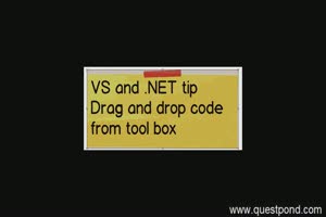 Visual studio and .NET tip 7:- Drag and drop code from tool box